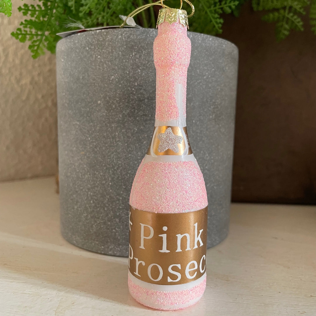 Bottle of Prosecco Glass Decoration]