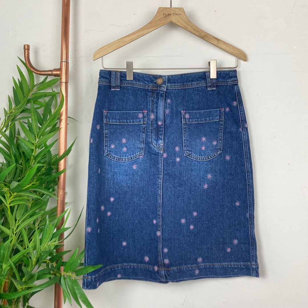 Melody Embroidered Denim Skirt