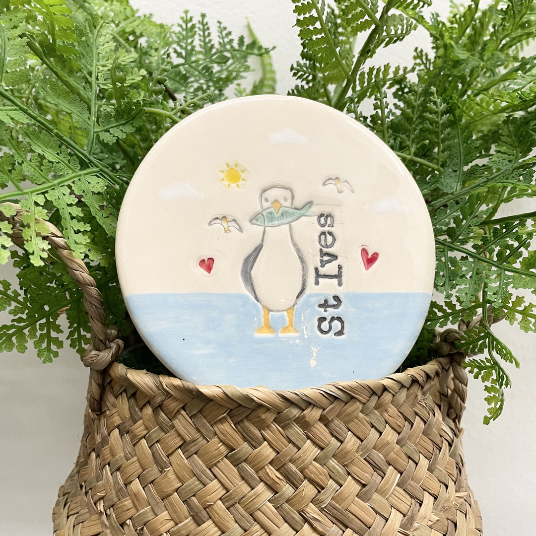 Ceramic St Ives Seagull Coaster