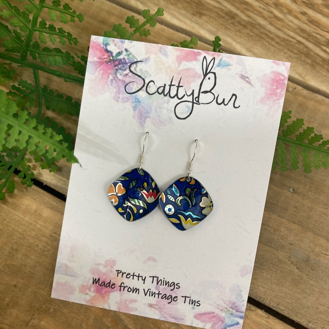 Cornish Recycled Medium Square Earrings