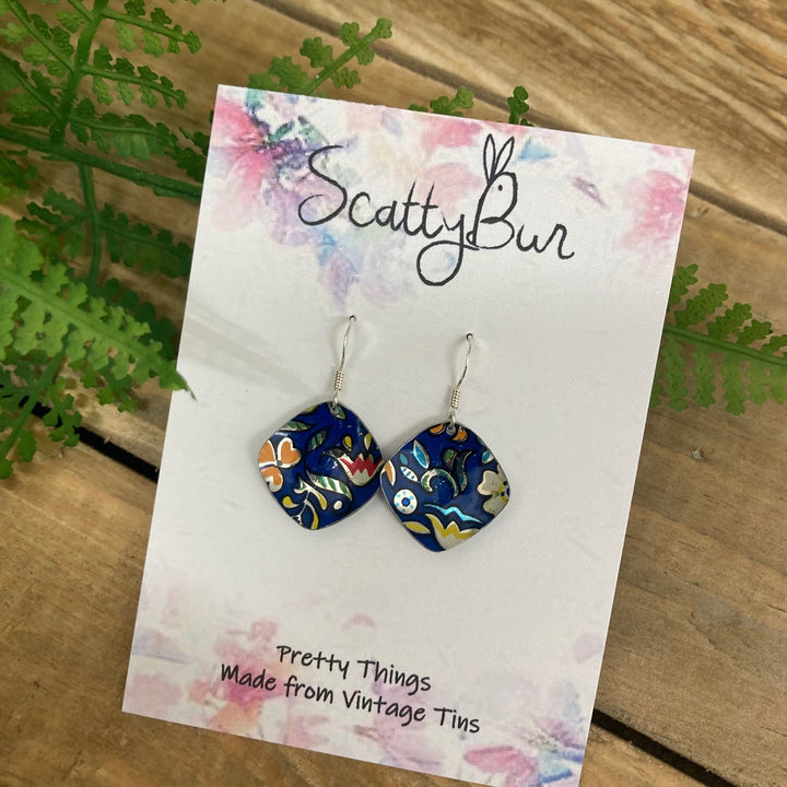 Cornish Recycled Medium Square Earrings