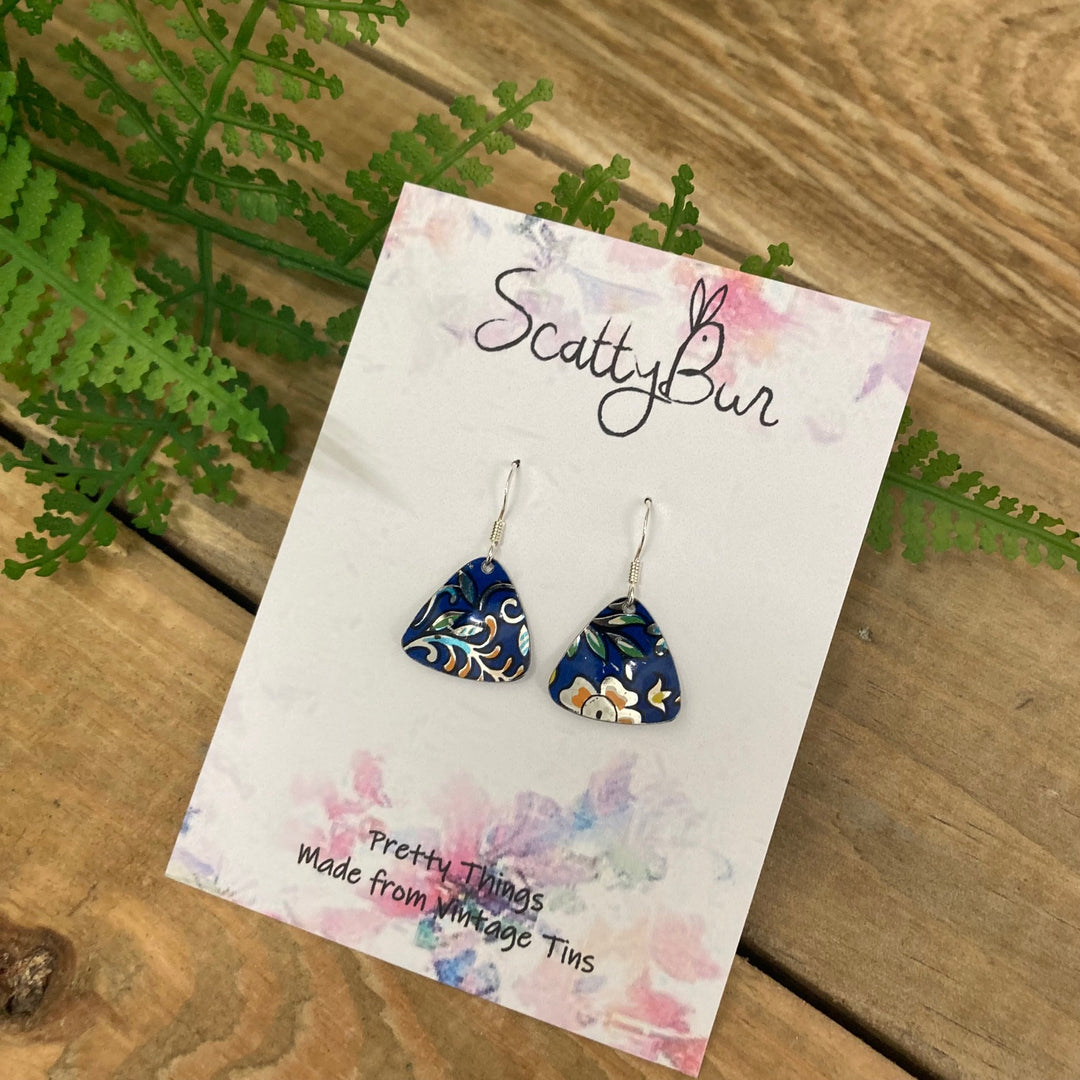 Cornish Recycles Medium Triangle Earrings