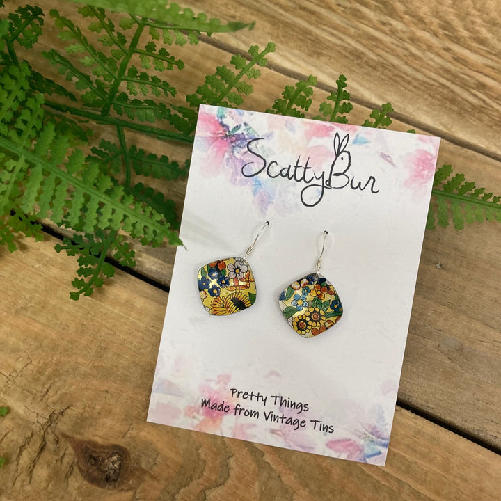 Cornish Recycled Medium Square Earrings