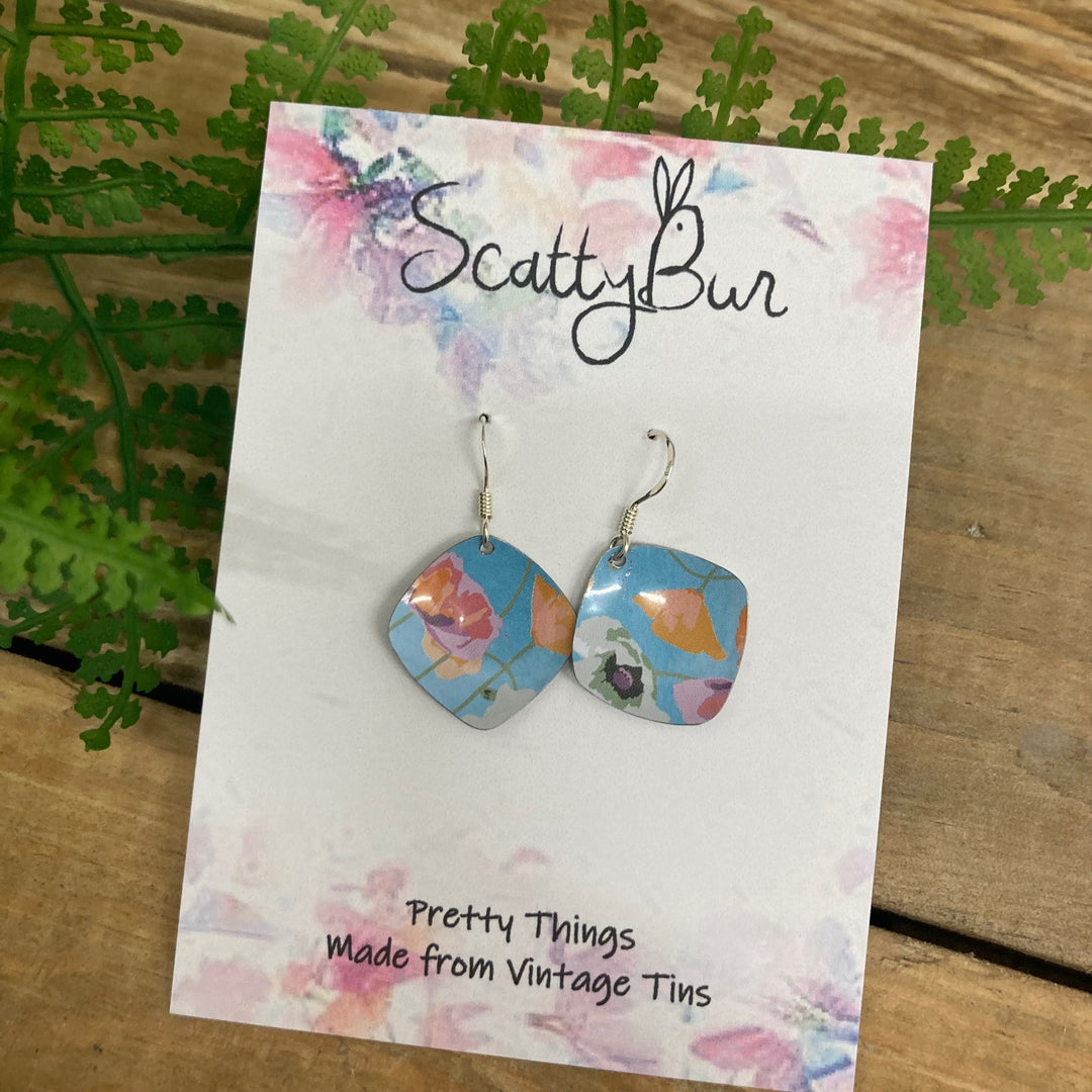 Cornish Recycled Medium Square Earrings