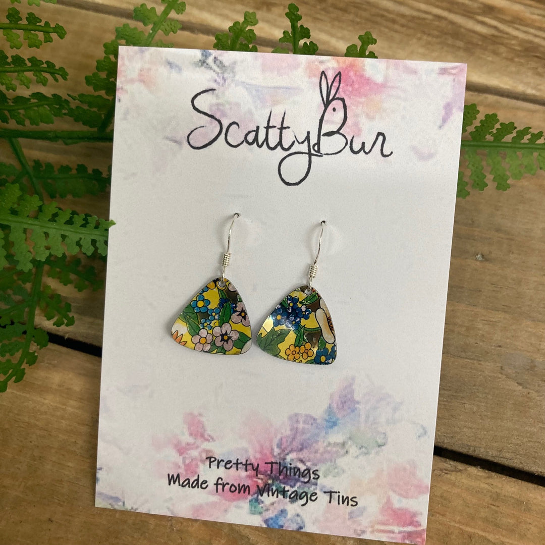 Cornish Recycles Medium Triangle Earrings