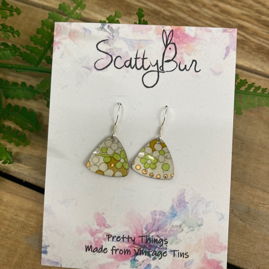 Cornish Recycles Medium Triangle Earrings