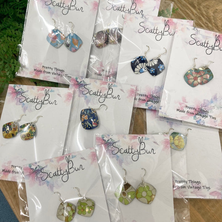 Cornish Recycled Medium Square Earrings