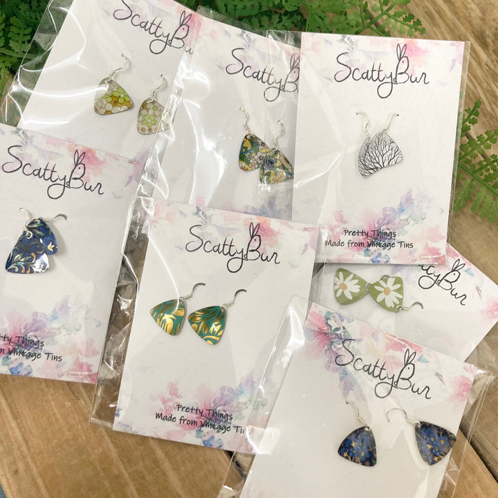 Cornish Recycles Medium Triangle Earrings