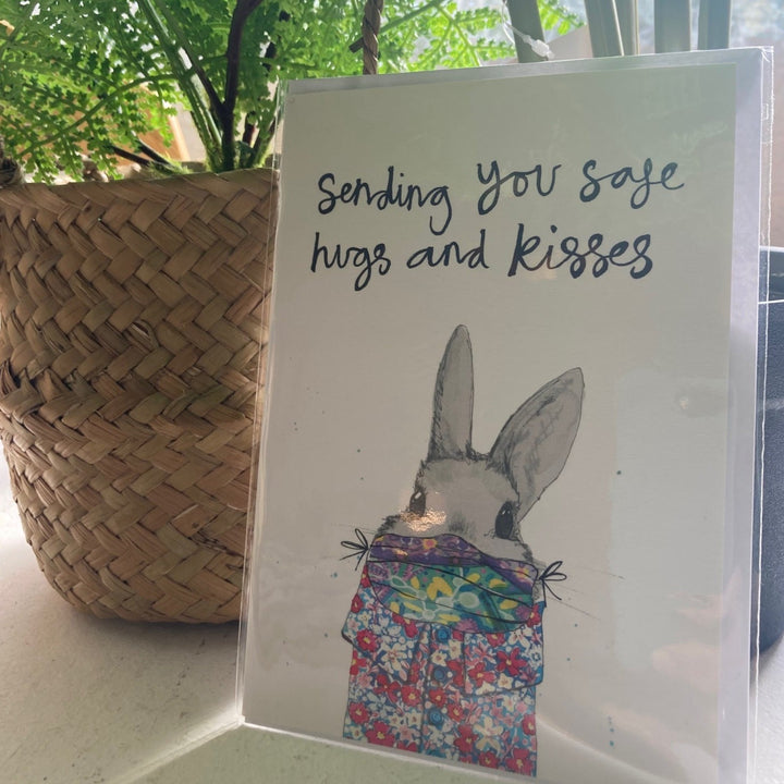 Bunny in a Mask Greetings Card