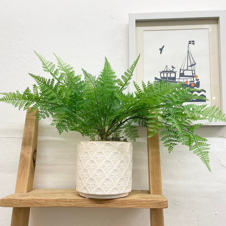 Cream Flower Arc Pot Cover
