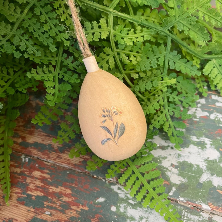 Flower 3-D Wood Egg Decoration