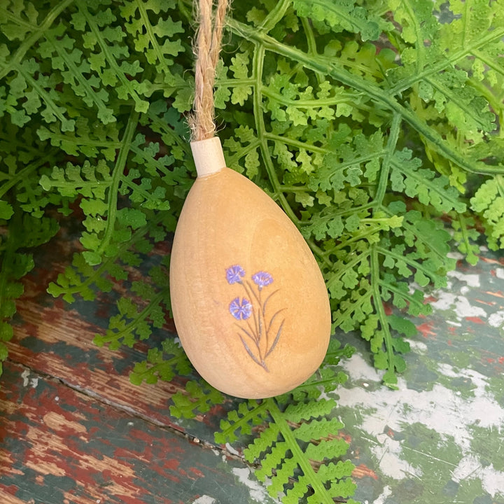 Flower 3-D Wood Egg Decoration