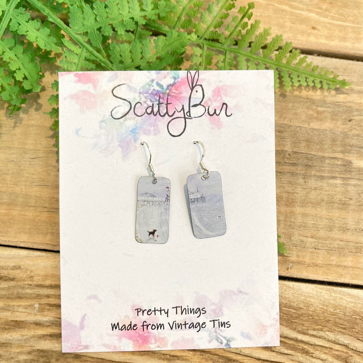 Cornish Recycled Rectangle Earrings