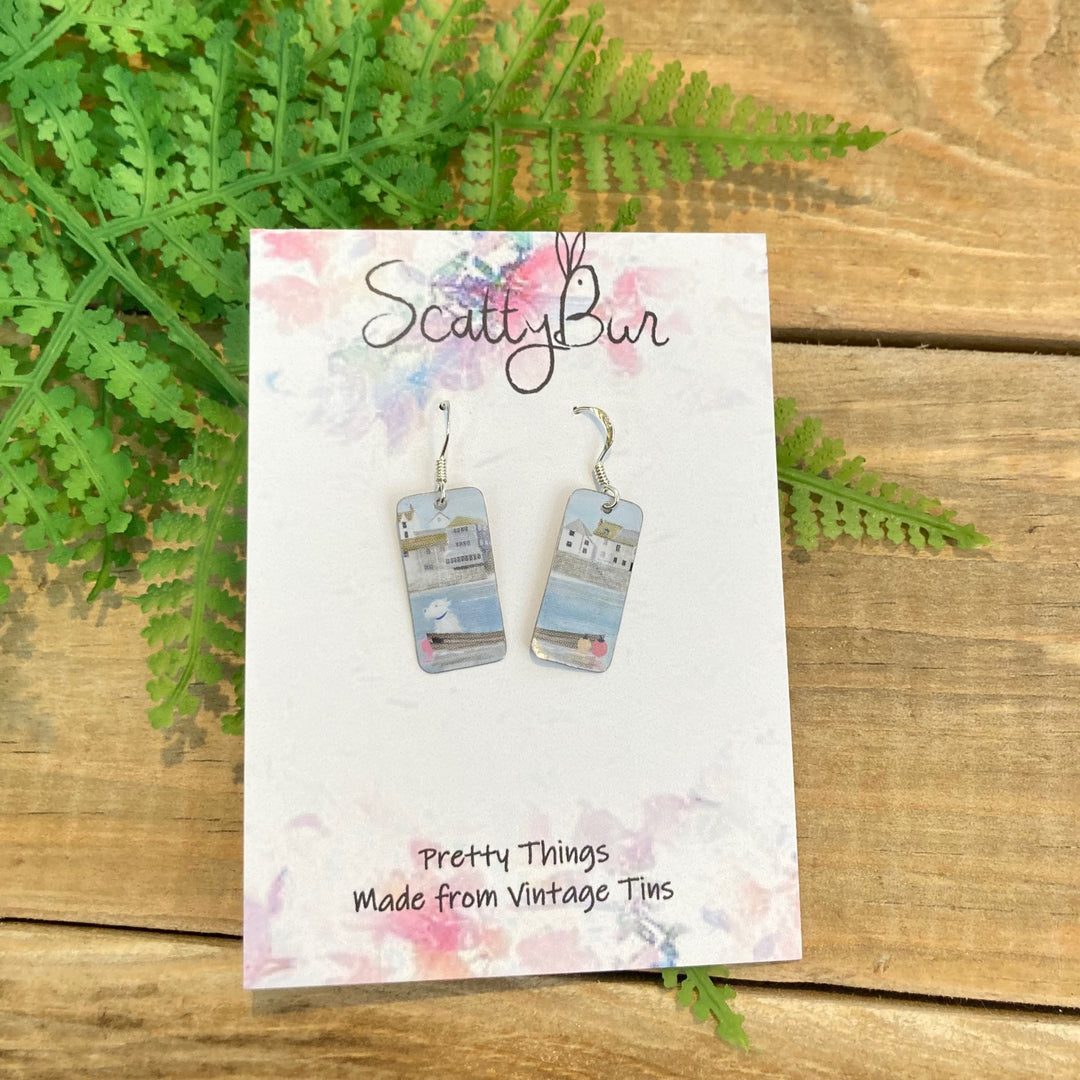 Cornish Recycled Rectangle Earrings