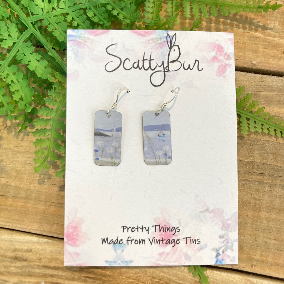 Cornish Recycled Rectangle Earrings