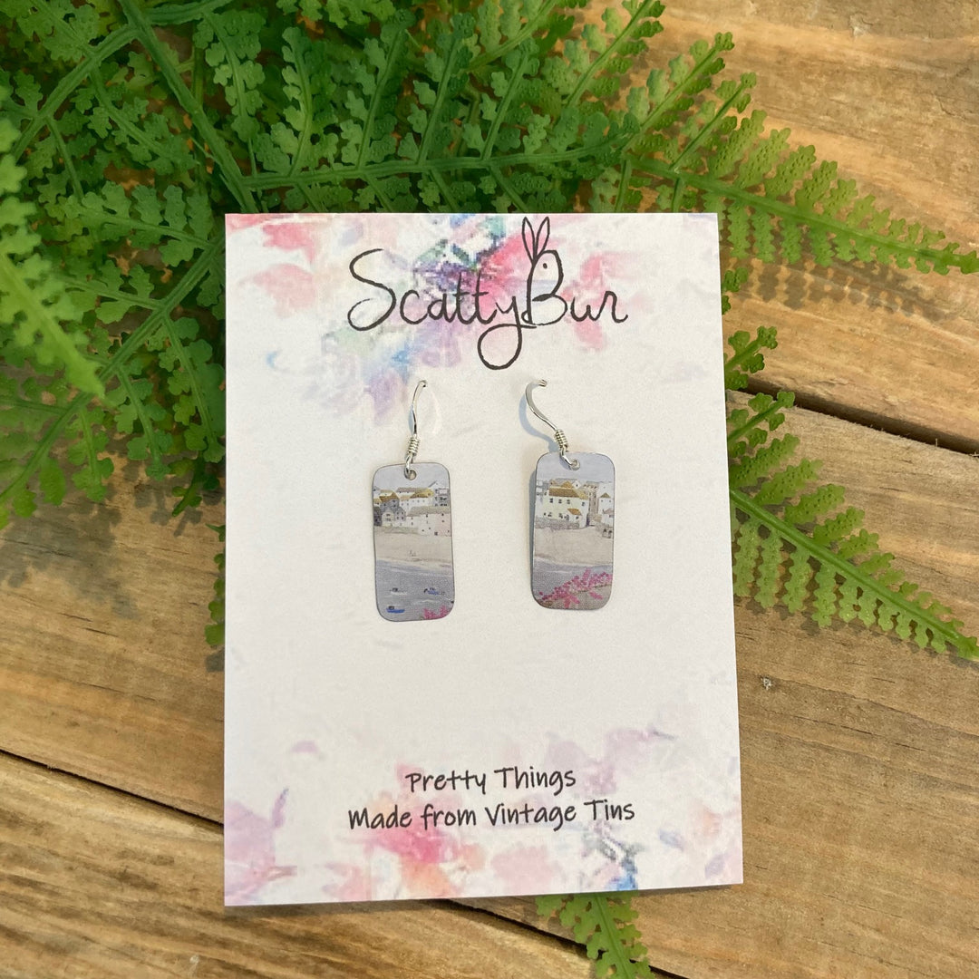 Cornish Recycled Rectangle Earrings