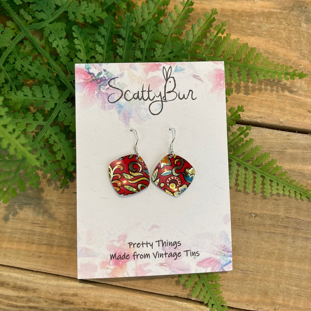 Cornish Recycled Medium Square Earrings