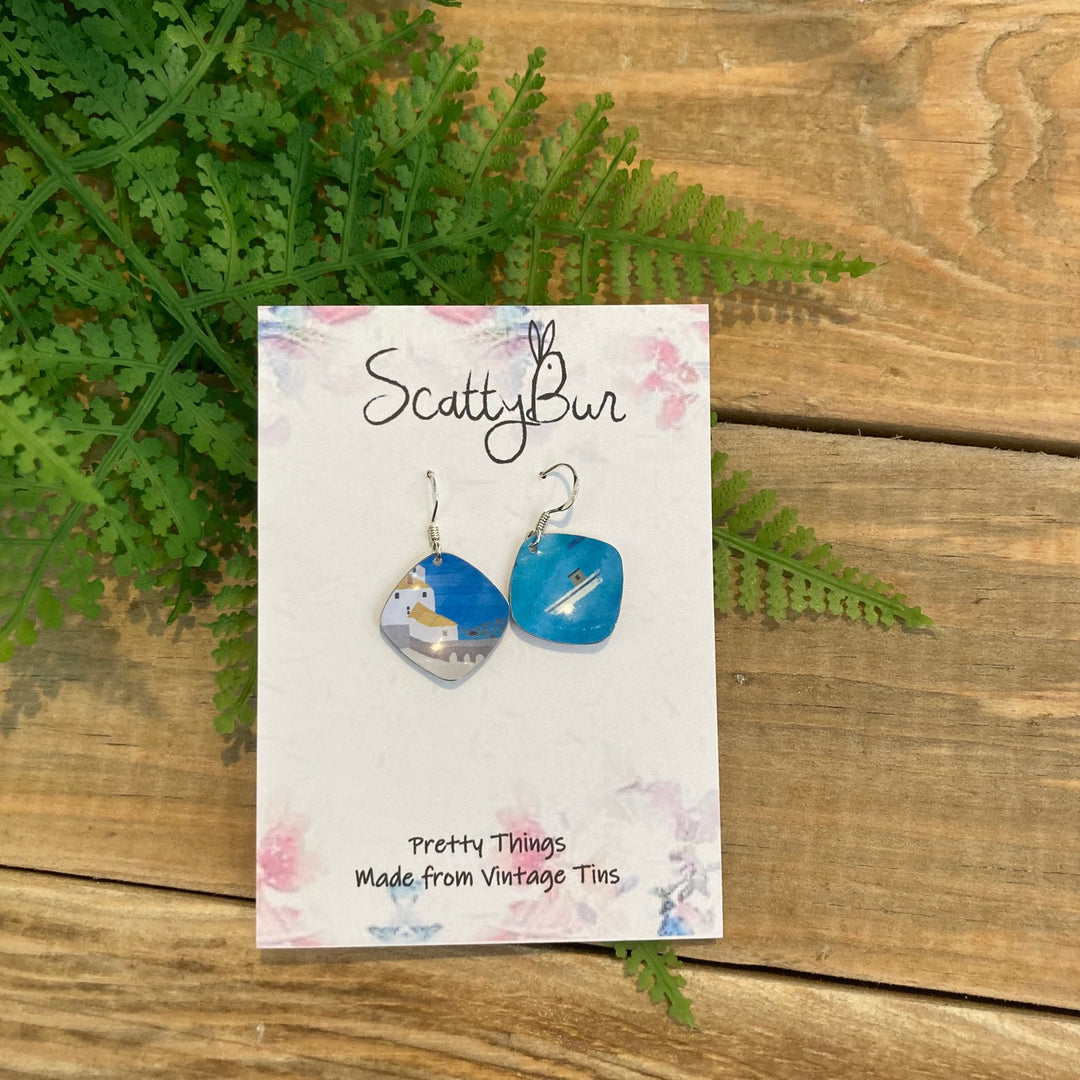 Cornish Recycled Medium Square Earrings