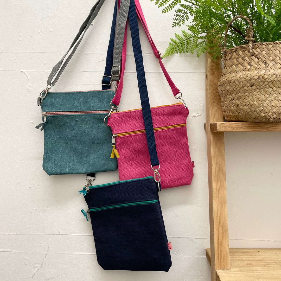 Plain Canvas Cross Body Bag
