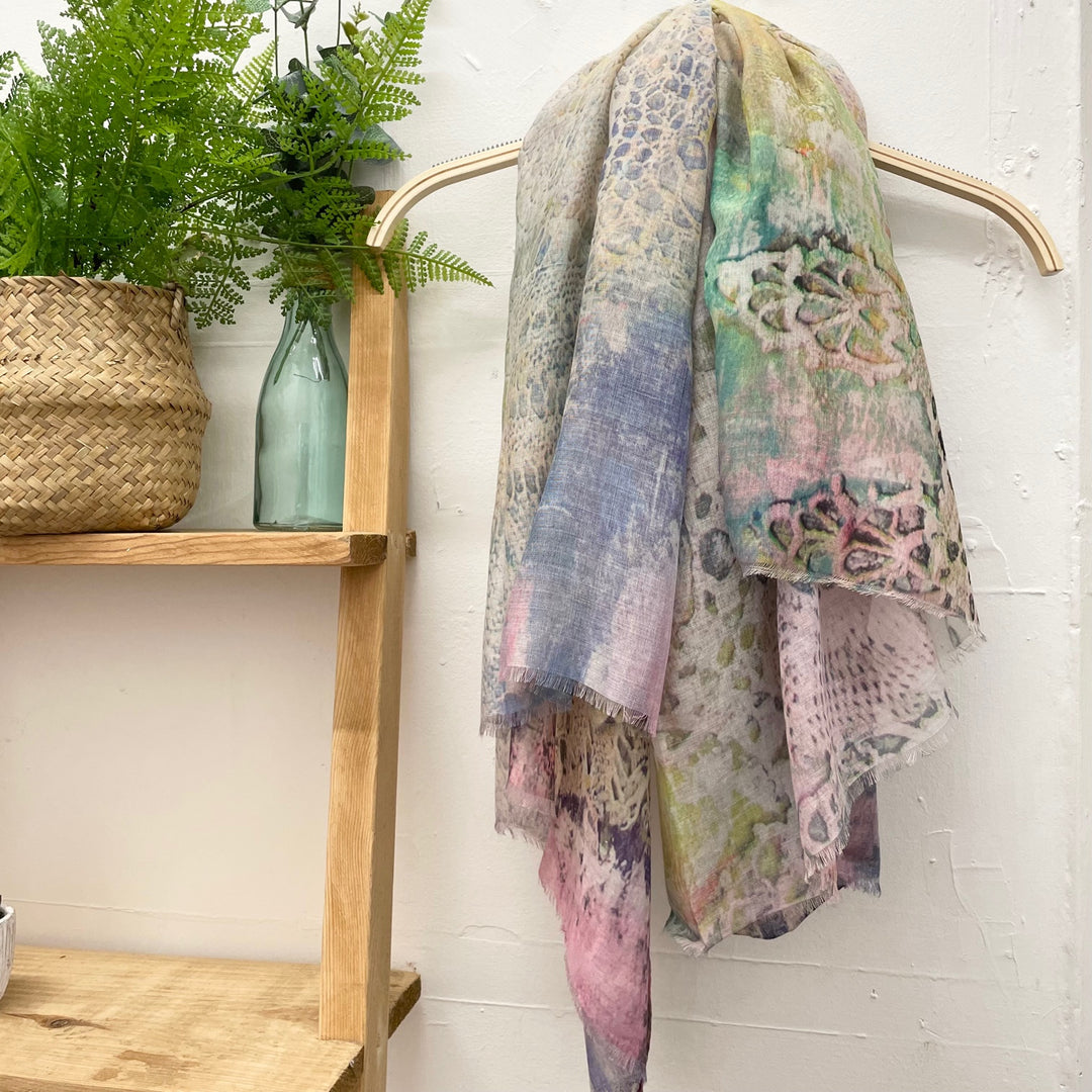 Abstract Lace Print Scarf