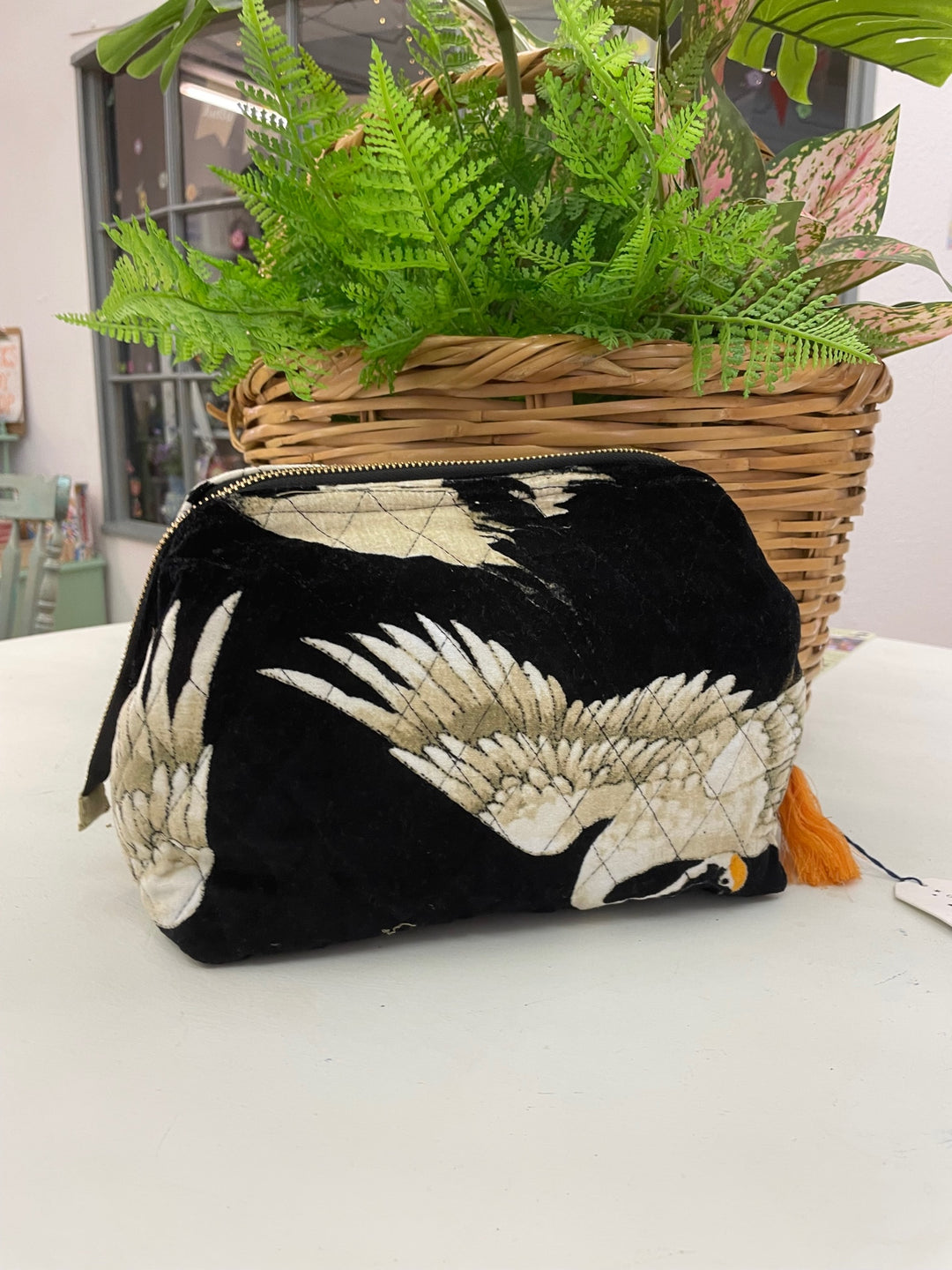 Velvet Pouch - Stork