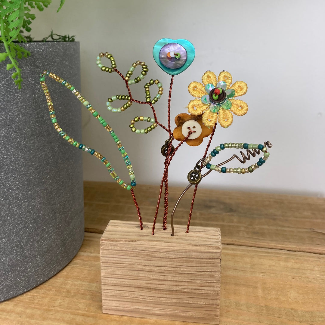 Garden Embroidered Bunch of Flowers Decoration