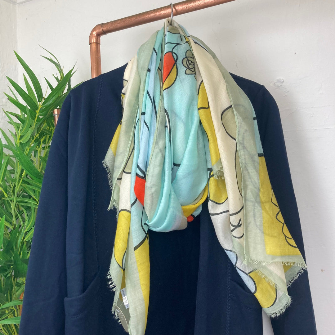 Linear Floral Scarf