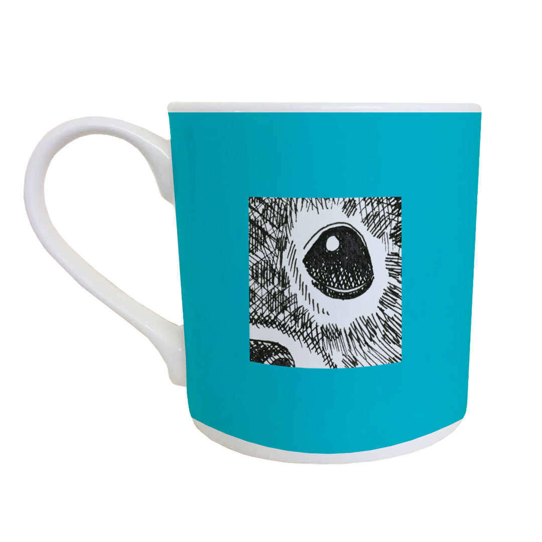 Quirky Seal Mug on Turquoise Background