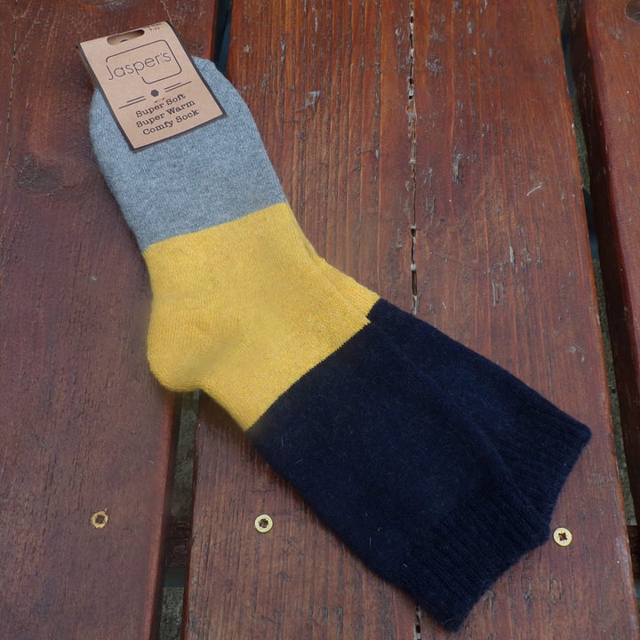 Bold Coloured Blocked Cosy Socks