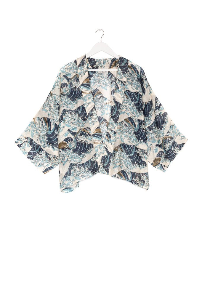 Wave Print Kimono