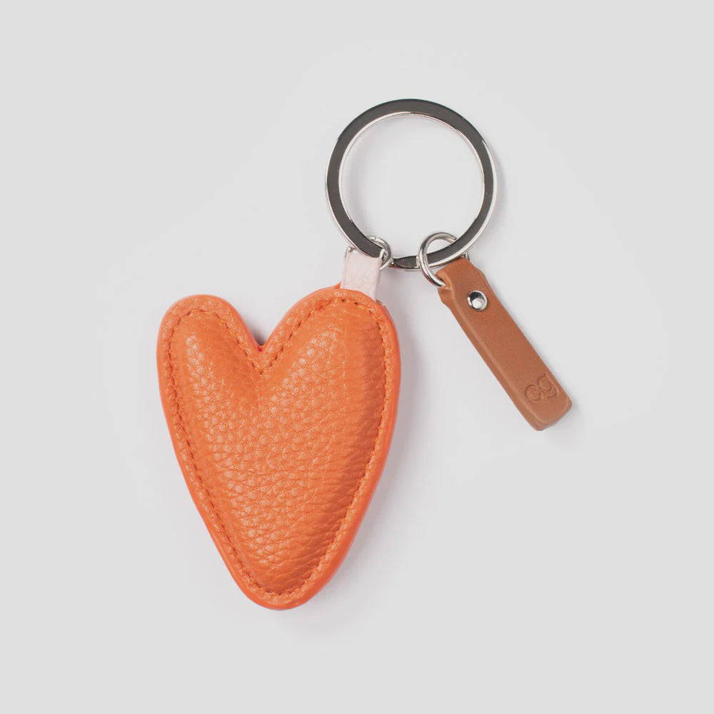 Orange Heart Keyring