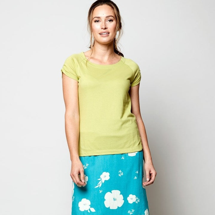 Scoop Hem Organic Cotton T Shirt - Kiwi Green