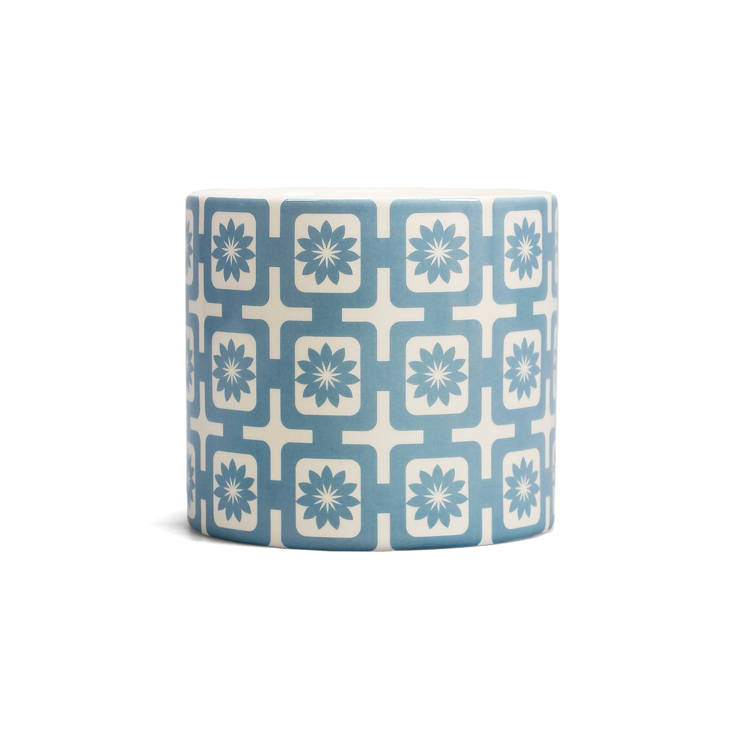 Blue Star Print Plant Pot
