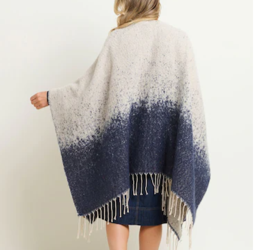 Ombre Knitted Poncho