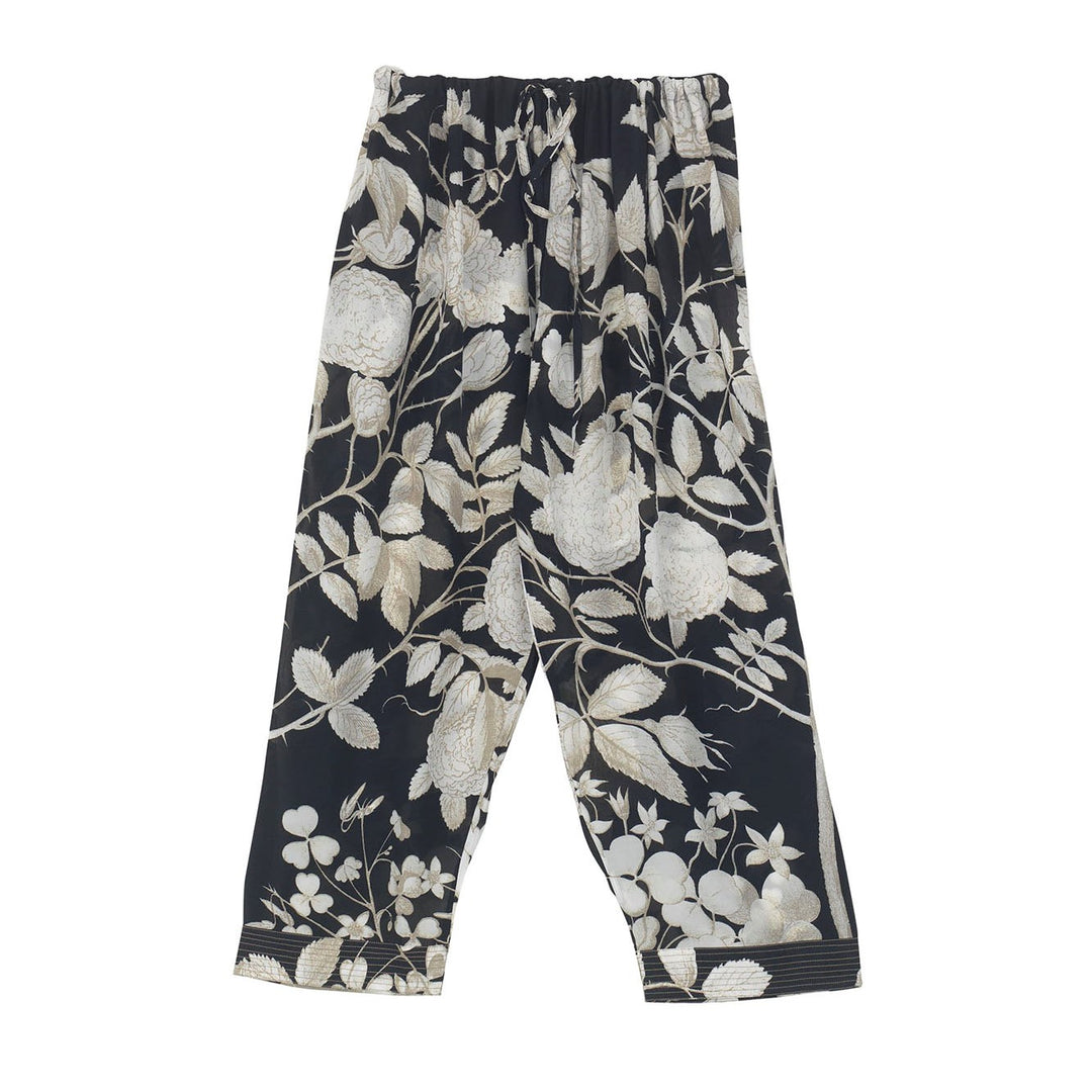 Rose Bush Palazzo Pants - Black