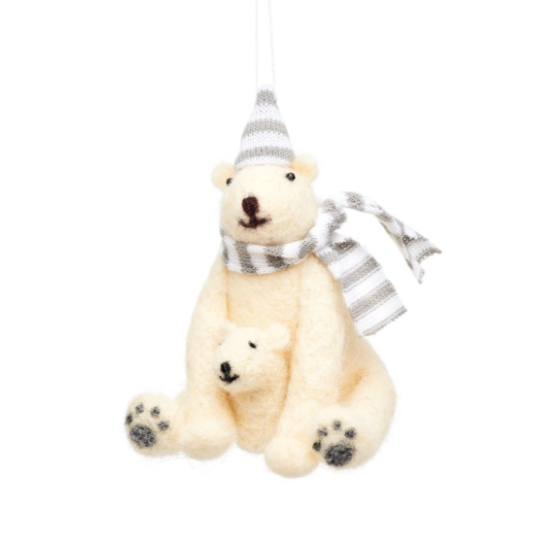 Polar Bear with Cub Decoration