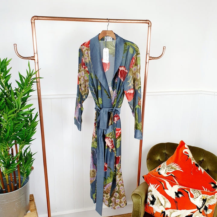Peacocks and Poppies Gown