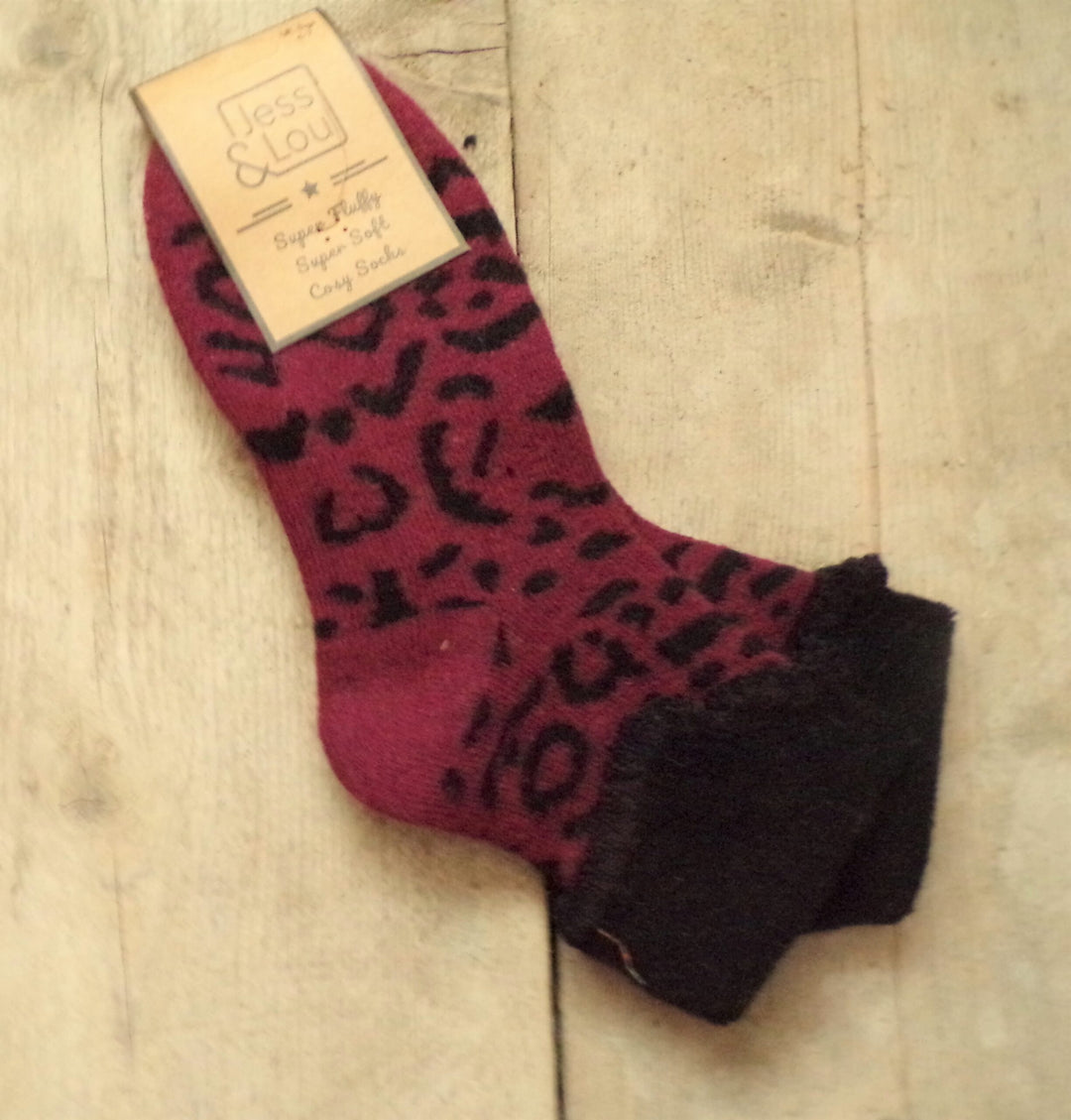 Animal Print Cuff Socks