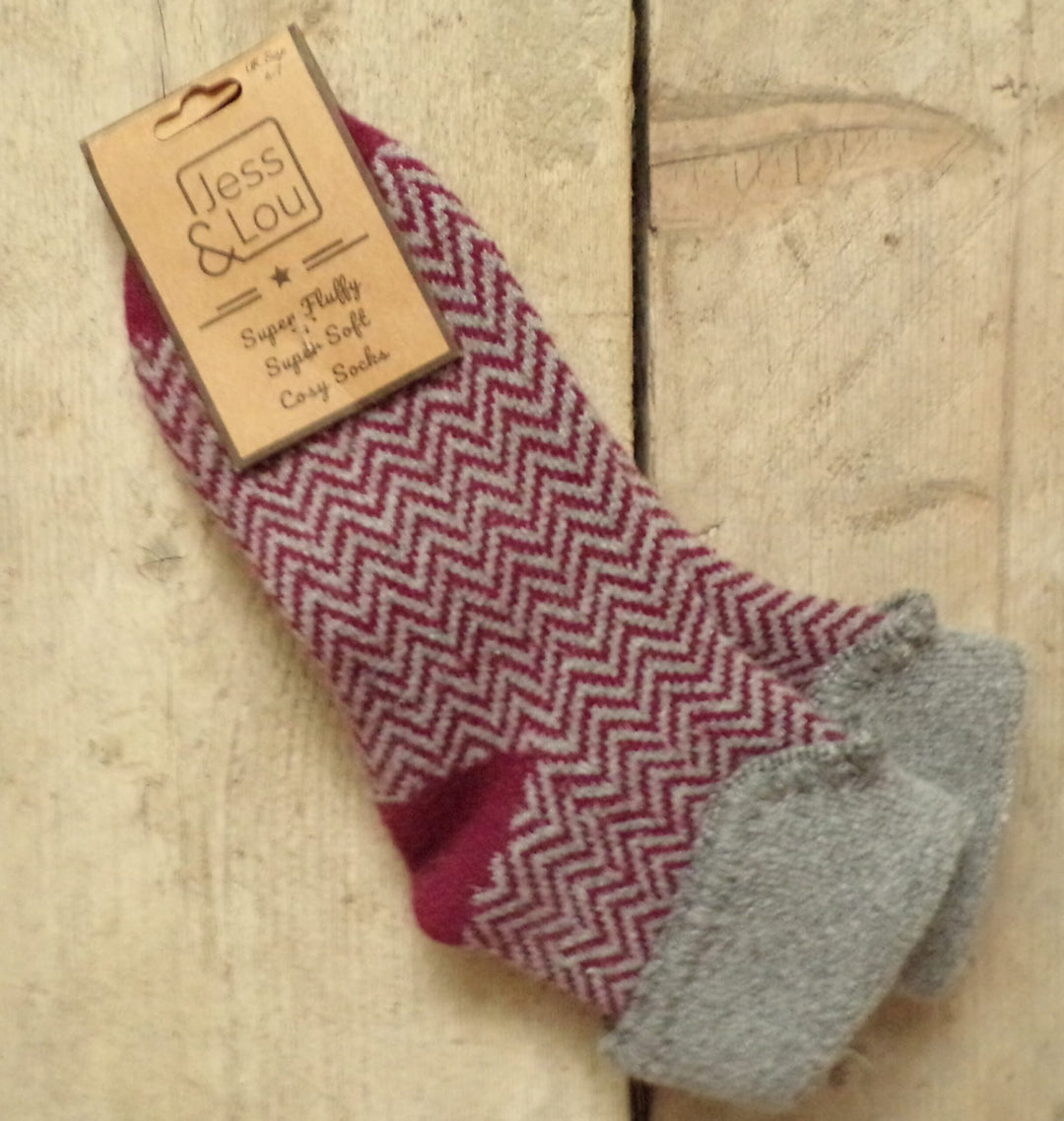 Happy Herringbone Cuff Socks