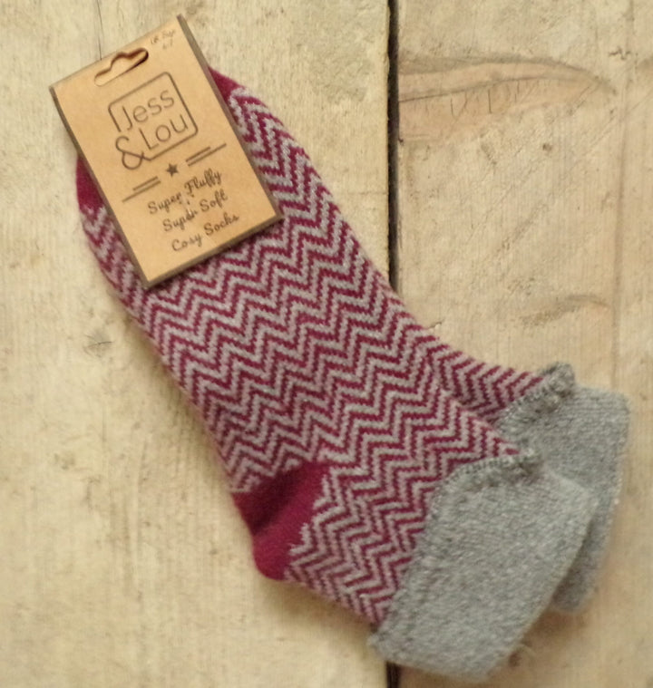 Happy Herringbone Cuff Socks