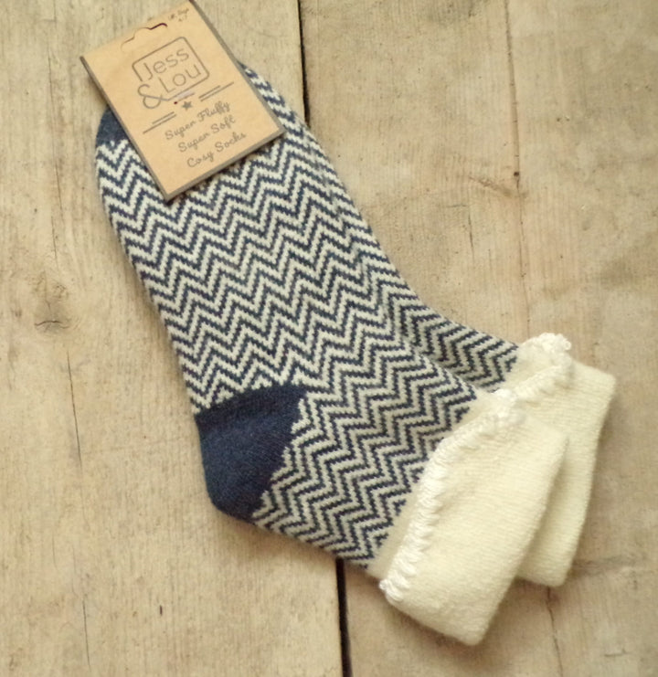 Happy Herringbone Cuff Socks