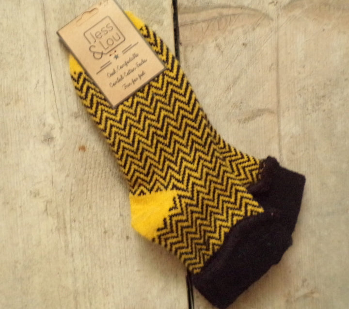 Happy Herringbone Cuff Socks