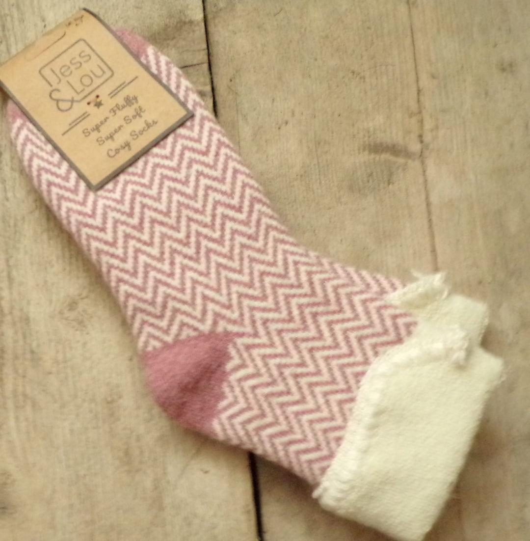 Happy Herringbone Cuff Socks
