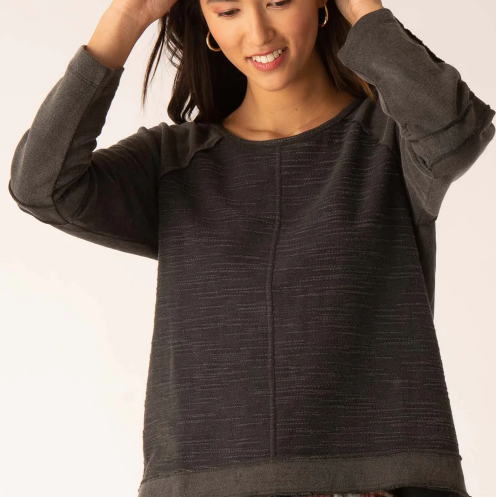 Slouchy Raw Edge Sweat Top