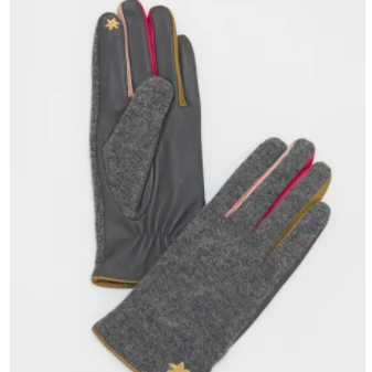 Lucie Wool & Leather Gloves