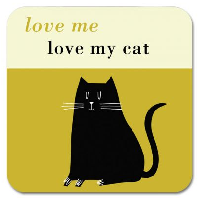 Happiness Black Cat Coaster