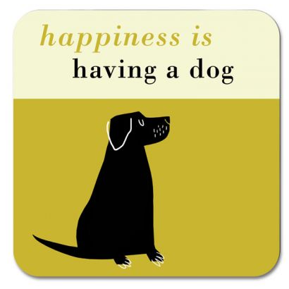 Happiness Black Lab Coaster