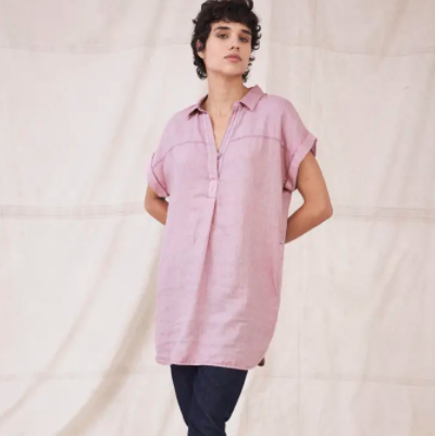 Bantu  Linen Tunic - Pink