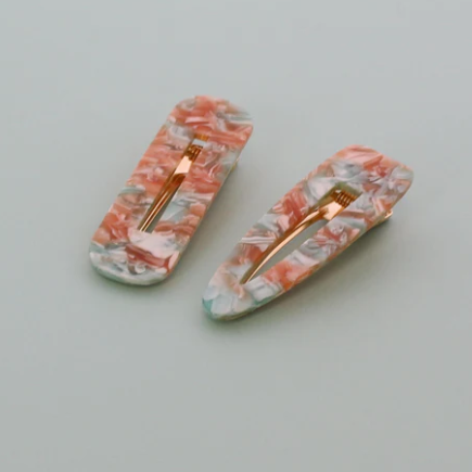 Set of 2 Milky Marble Clips