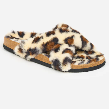 Fluffy Leopard Slippers